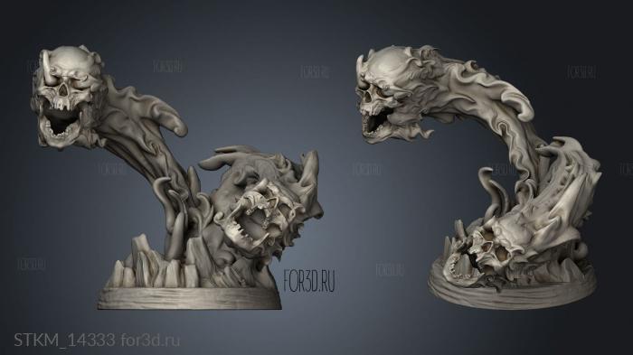 Kagutsuchi Flaming Skull grp stl model for CNC