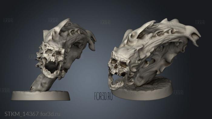 Kagutsuchi Flaming Skull solo stl model for CNC