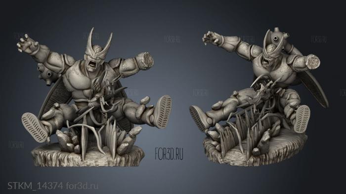 Kaidan Cell Max vs Gokhan Beast Diorama stl model for CNC