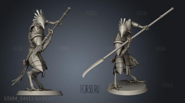 Kenku Soldiers Lord The Soldier Naginata Pierce stl model for CNC