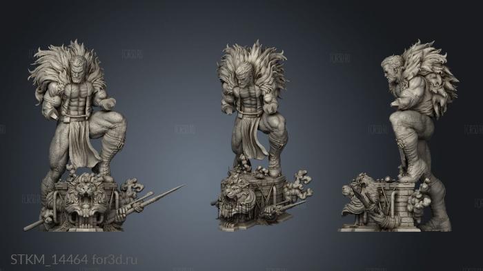 Kraven Hunter Statue and One Rifle stl model for CNC