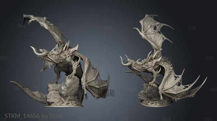 LOTP dark dragon black dragon back legs stl model for CNC