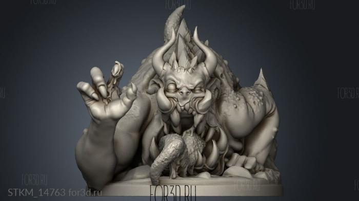 Epic Demonic Bosses Vastyath Swamp Devourer Big demon stl model for CNC