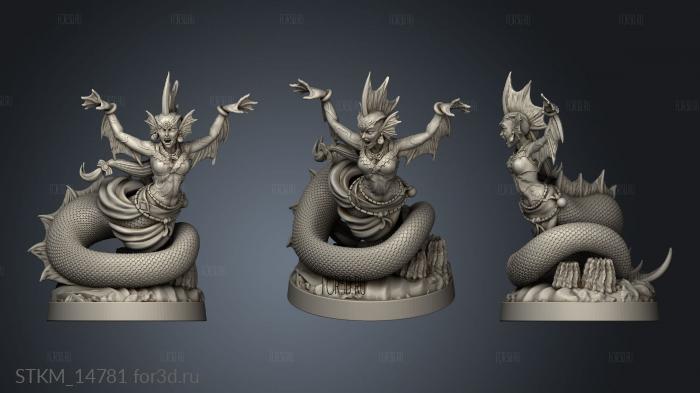 Merfolk Spellcaster stl model for CNC