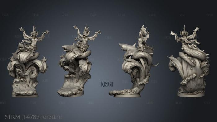 Merfolk Spellcaster stl model for CNC