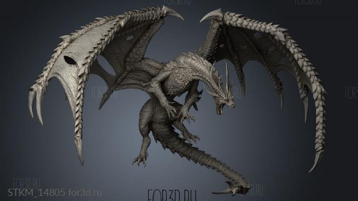 Unchained Dragon stl model for CNC