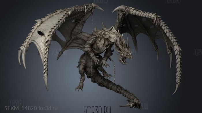 Unchained Dragon stl model for CNC