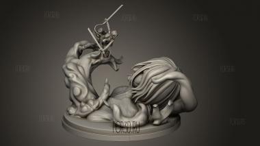 Микаса Аккерман Титан Энни Диорама Джон Кен ПРОВОЛОЧНЫЙ ПЛАВНИК 3d stl модель для ЧПУ