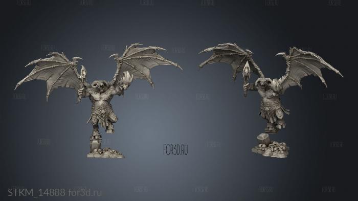 Recess Bones Demon Lord Attacking Huge stl model for CNC