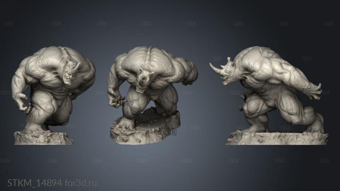 Rhino Statue Spider Man stl model for CNC