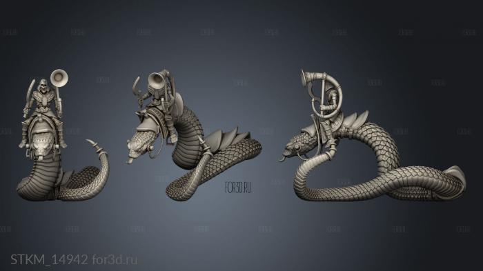 MU Snake Riders Musician stl model for CNC