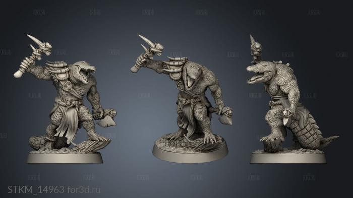 Mushroom Bayou Gator Folk Warrior Swamp stl model for CNC