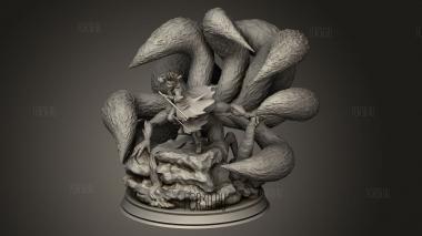 Диорама Наруто и Курамы 3d stl модель для ЧПУ