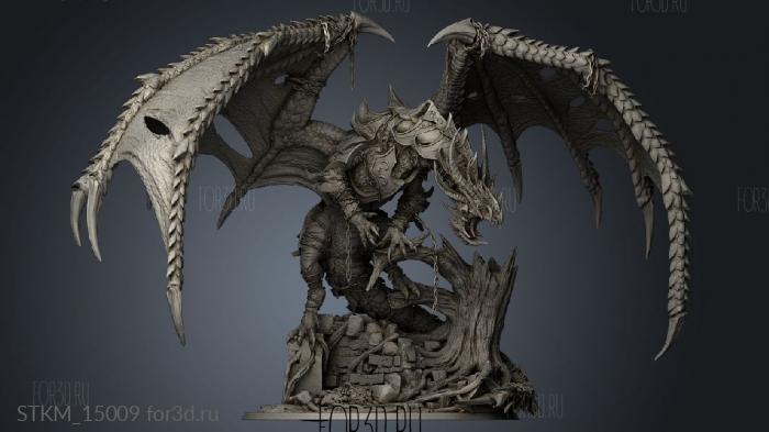 Unchained Dragon stl model for CNC