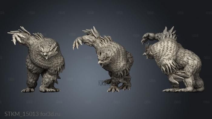 Orc King Forest Second Wave Feral Owlbears stl model for CNC