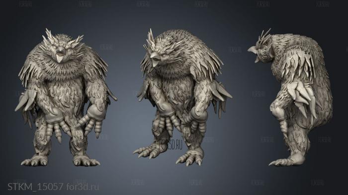 Orc King Forest Second Wave Feral Owlbears stl model for CNC