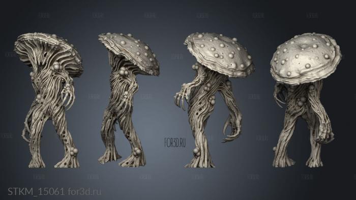 Nightmare Grotto Fungi Mushroom Men warriors stl model for CNC