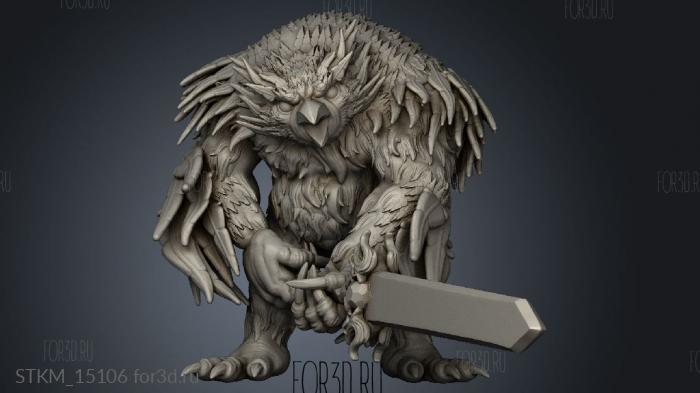 Orc King Forest First Wave Owlbear Warriors stl model for CNC