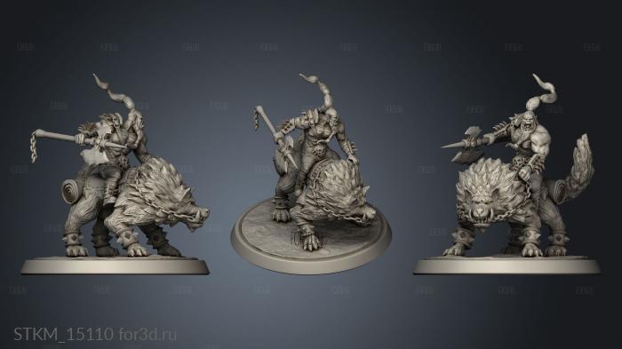 Orc Tribe Forge Wolf Rider stl model for CNC