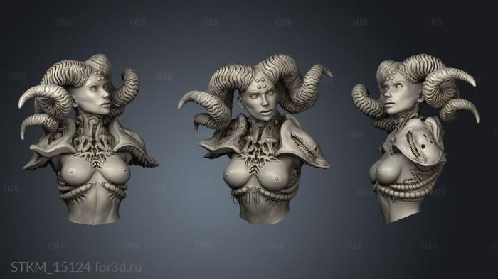 Horned female horns stl model for CNC