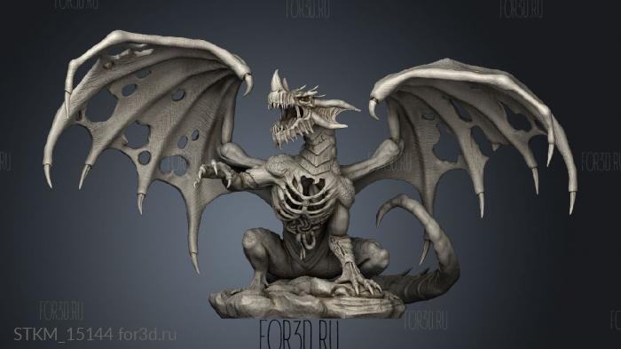 Zombie Ancient Blue Dragon Gargantuan stl model for CNC