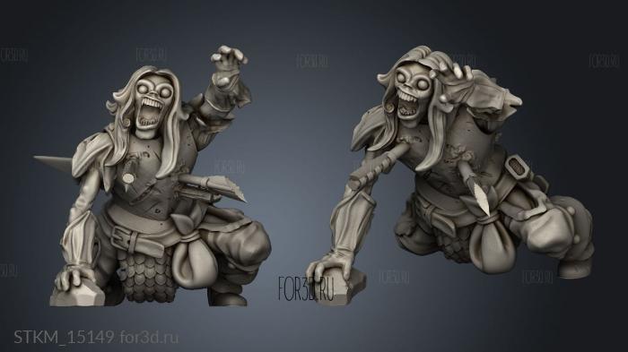 Demise Undead and Zombie Warrior Cling stl model for CNC