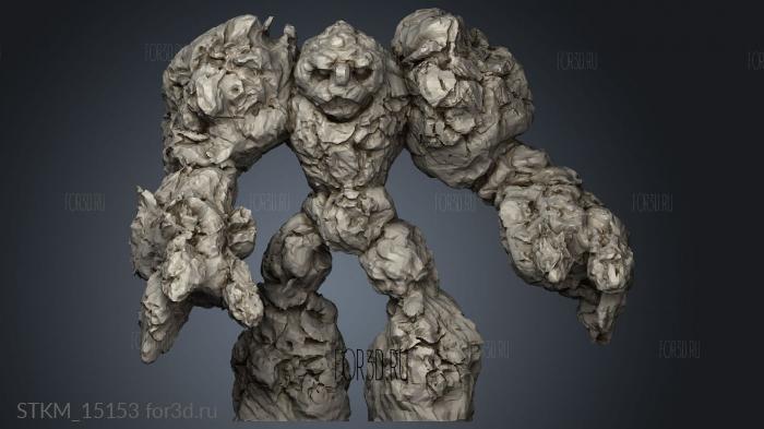 Omnioji From Thingiverse Rock Elemental stone golem stl model for CNC