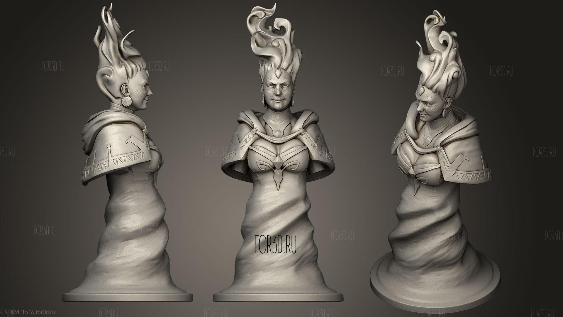 Шахматная фигура Queen Lina Dota 2 - 3d stl модель для ЧПУ