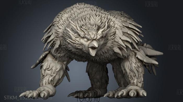 Orc King Forest Second Wave Feral Owlbears stl model for CNC