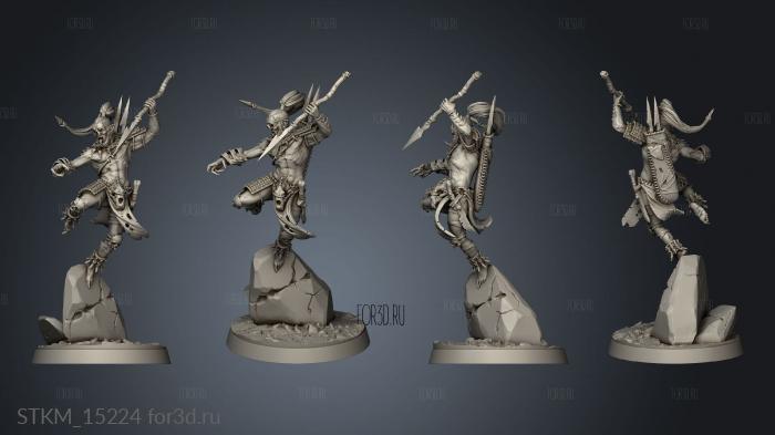 Orc Warband Male Javelins stl model for CNC