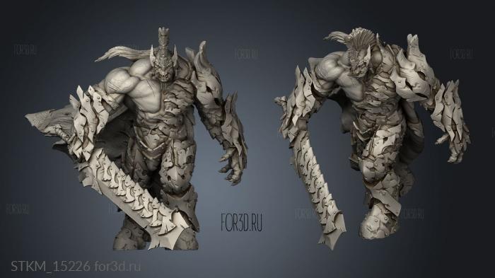 Orc Warlord stl model for CNC