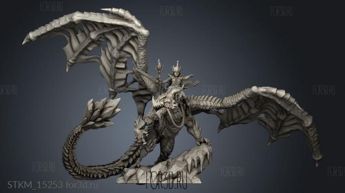 Ice Witch on Dragon stl model for CNC