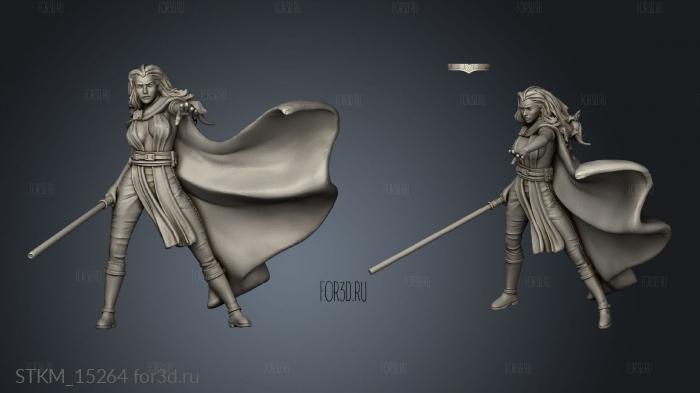 JEDI WOMAN stl model for CNC