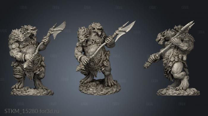 Gnoll Ettin Axe stl model for CNC