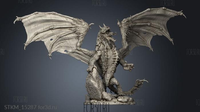Hyena Dragon Howling stl model for CNC