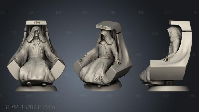 Palpatine Statue stl model for CNC