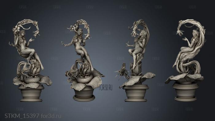 Poison Statue One Branch Lateral stl model for CNC