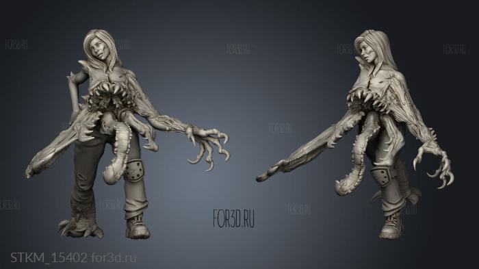 Post Apocalyptic Female Mutant stl model for CNC