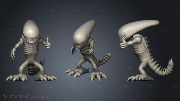 PREDADOR Alien Chibi stl model for CNC