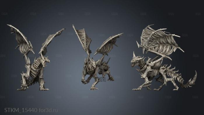 Skeletal Dragon stl model for CNC