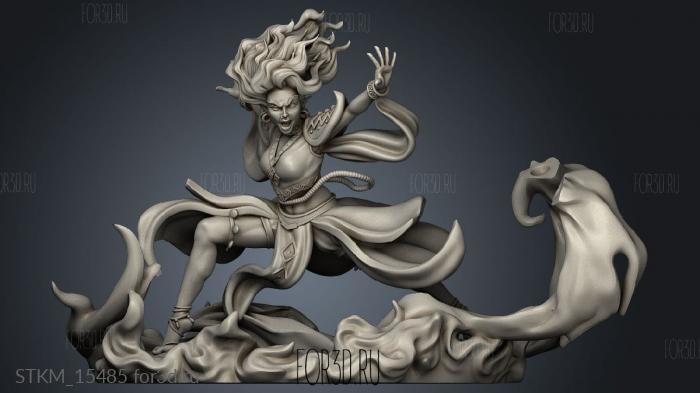 Forbidden Magic Fire Sorceress Era stl model for CNC