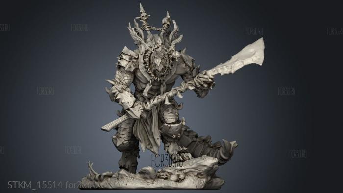 Sekhaton Tribe Lizardmen Brute stl model for CNC