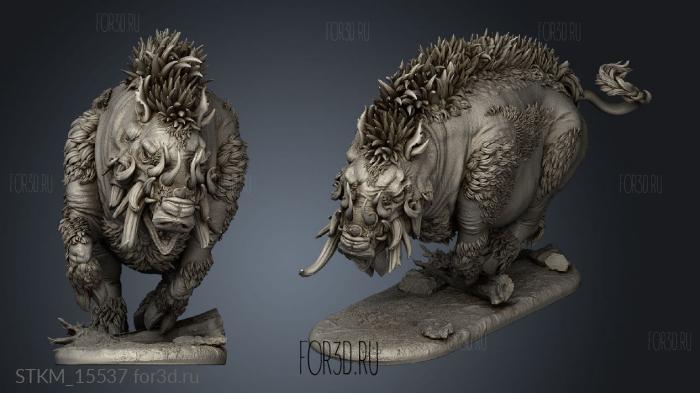 The Worthy Prey Dire Boar stl model for CNC