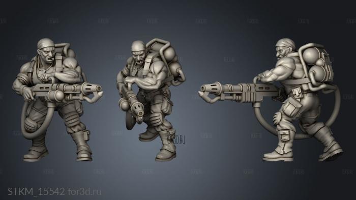 Spacenam Flamethrower flame guy stl model for CNC