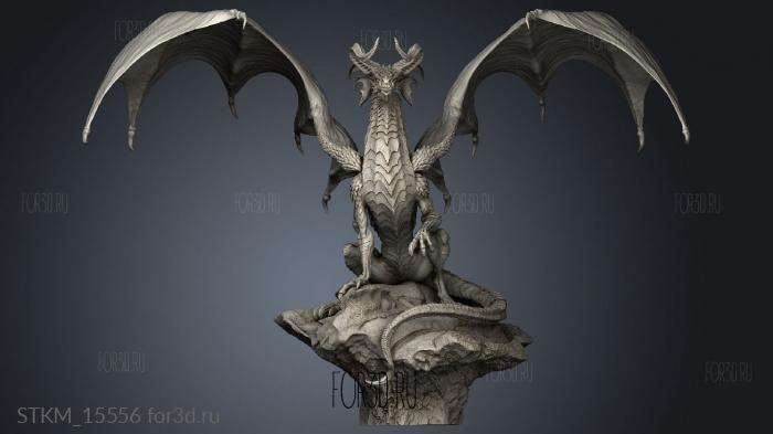 Red Great Wyrm stl model for CNC