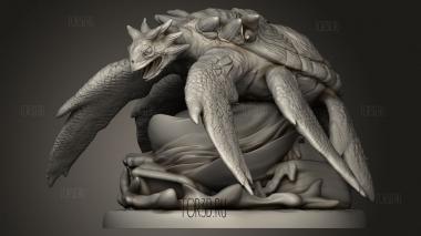 Охотьтесь За Сокровищами Гигантской Сердитой Морской Черепахи 3d stl модель для ЧПУ