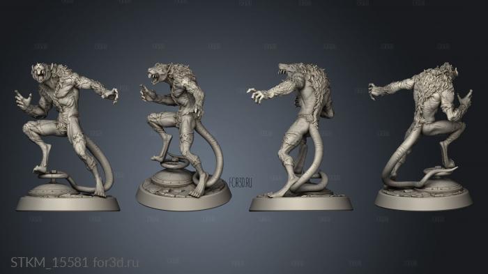 Stinky Ancient Ruins Wererat stl model for CNC