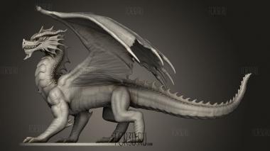 Взрослый Красный Дракон 3d stl модель для ЧПУ