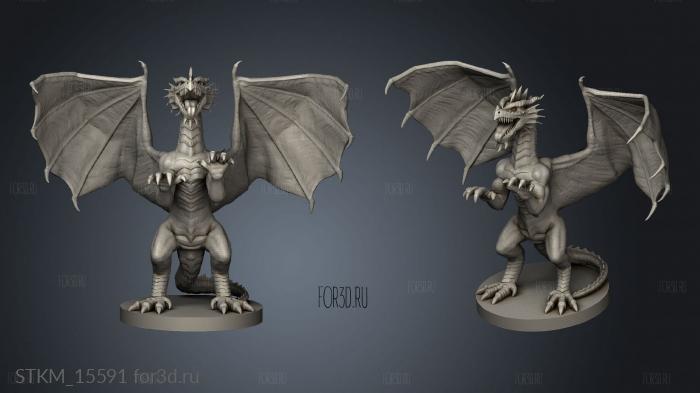 Red Dragon Wyrmling stl model for CNC