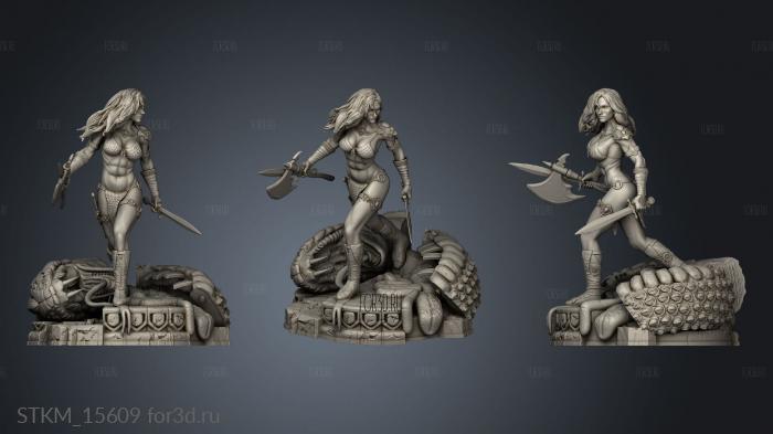 Red Sonja Back stl model for CNC